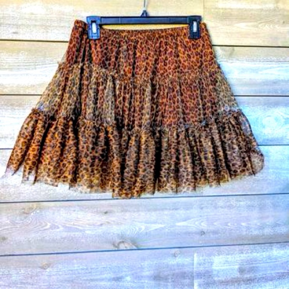 CowGirl Justice Girls Animal Print Leopard Print Tutu Skirt Size Large